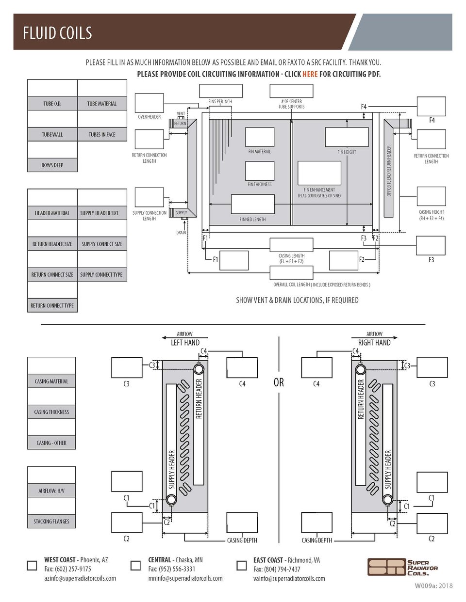 Coil Specification Sheets & Brochures Super Radiator Coils