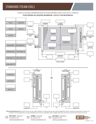 Standard Steam Coils Spec Sheet