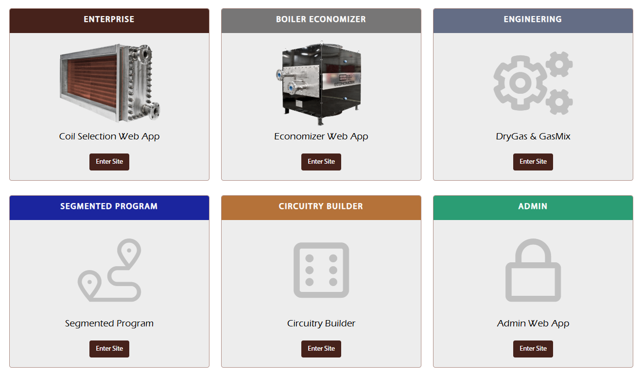Selection software homepage screenshot