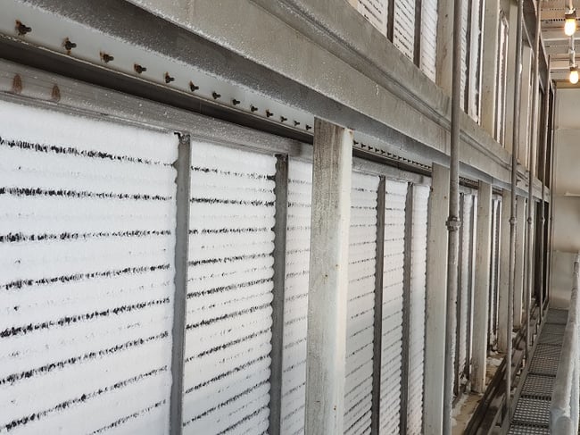 turbine inlet coils covered in frost